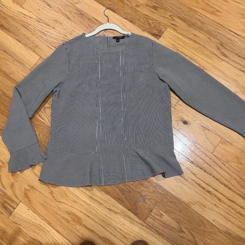Banana Republic Black and White Striped Blouse